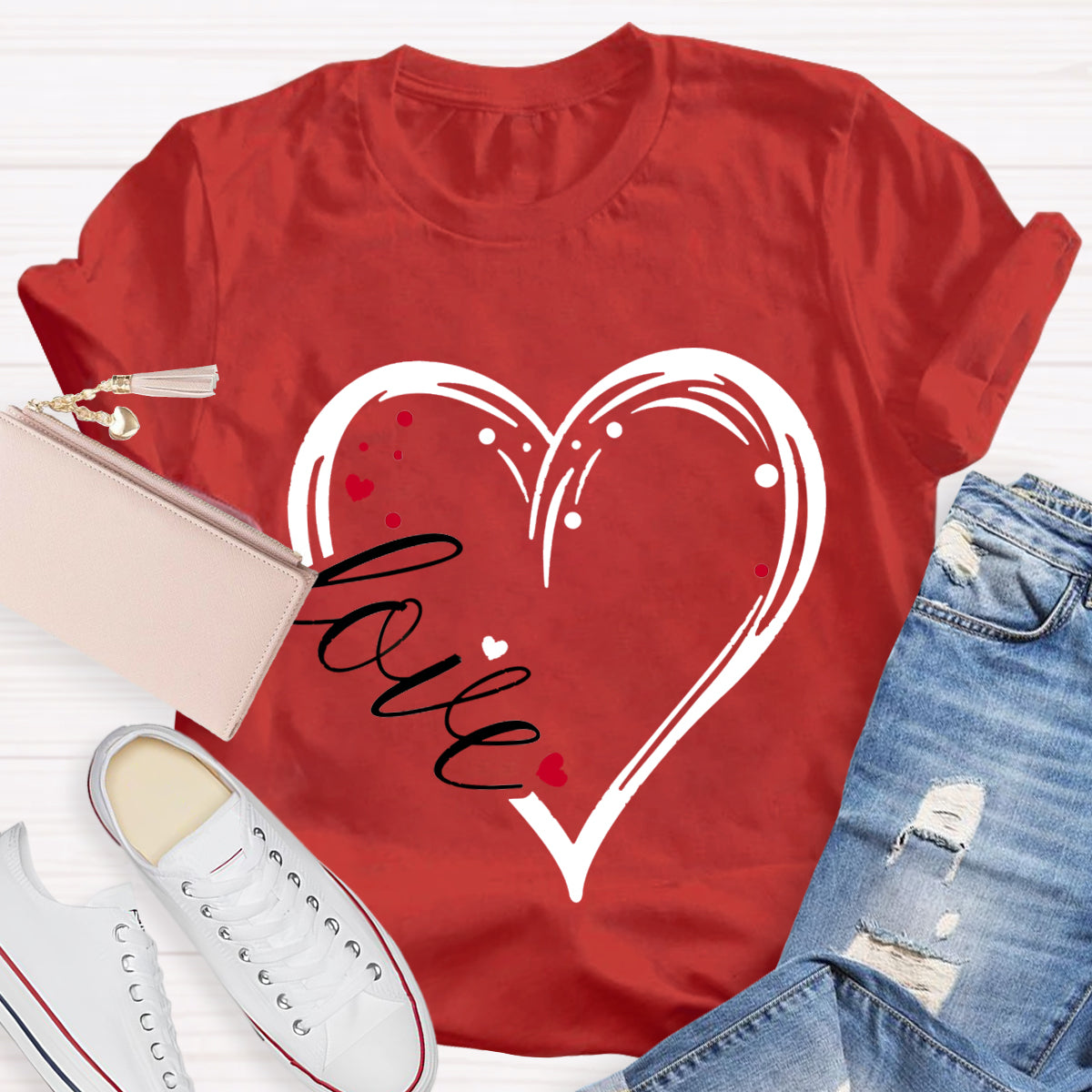 Valentines Day Heart Teacher T-Shirt