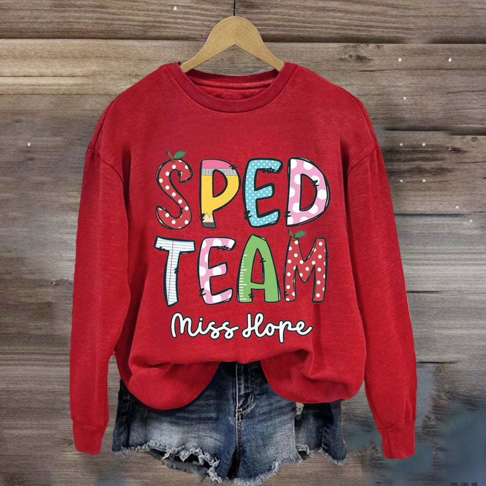 Personalized Name Of SPED Team Sweatshirt