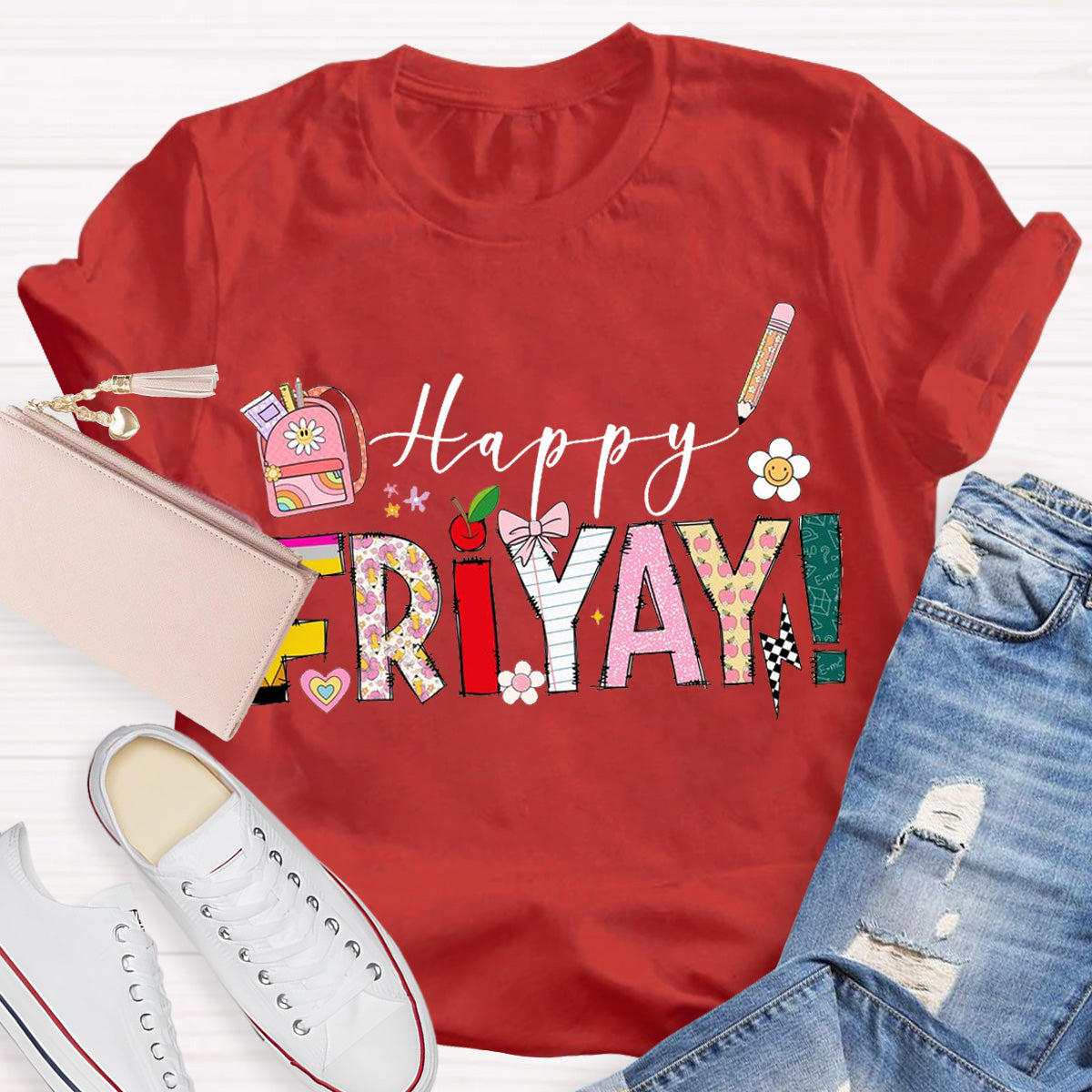 Cute Happy Friyay Teacher T-Shirt