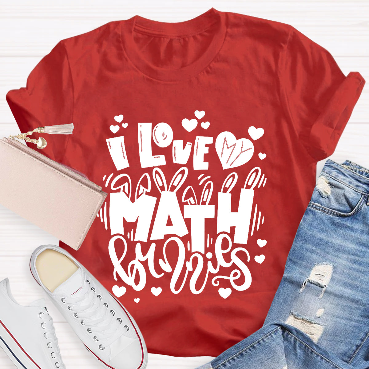 I Love My Math Bunnies Funny Math Teacher T-Shirt