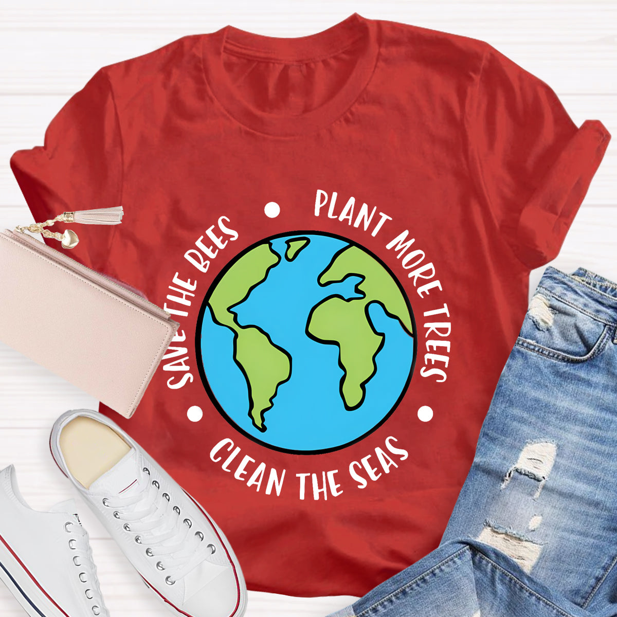 Plant More Trees Clean The Seas Save The Bees T-Shirt