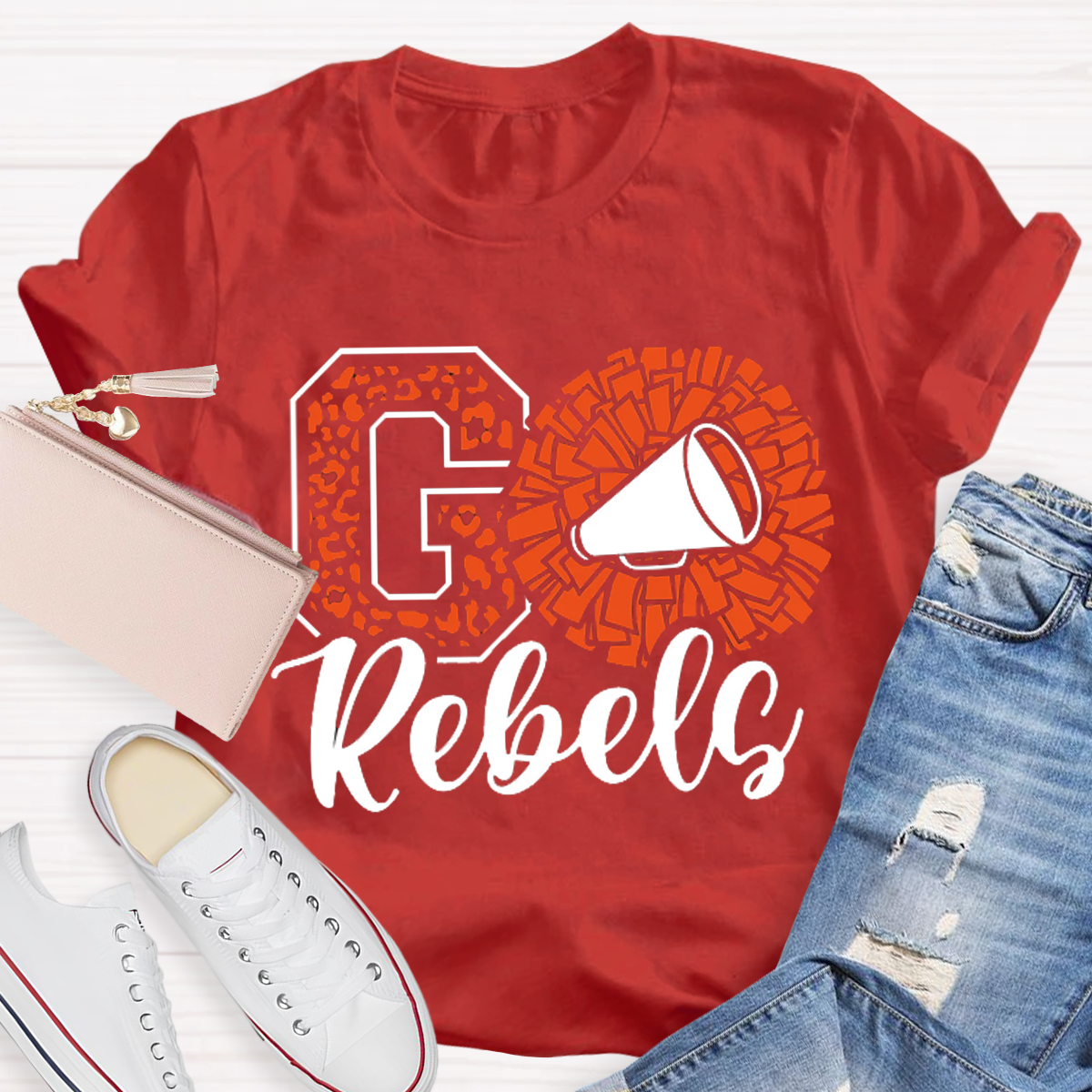 Leopards Rebels Cheer Little Mascot School TeamTeacher T-Shirt