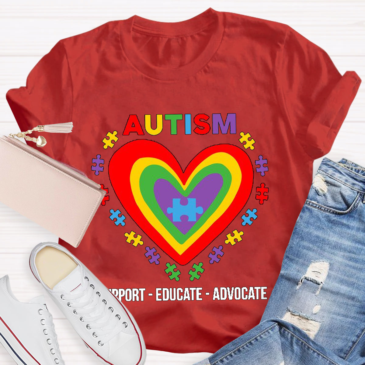 Support Educate Advocate Autism Special Education T-Shirt