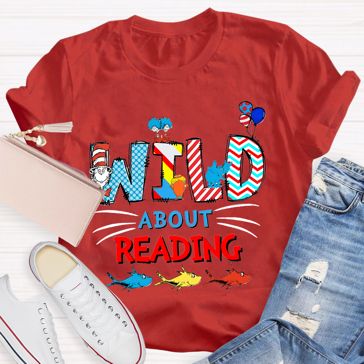 Wild About Reading Teacher T-Shirt