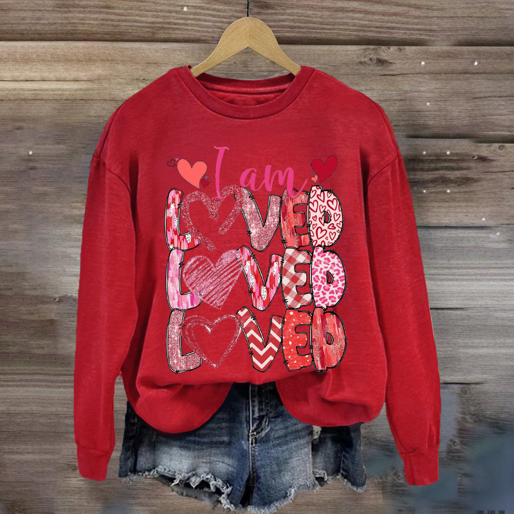 I am Loved Pink Heart Sweatshirt