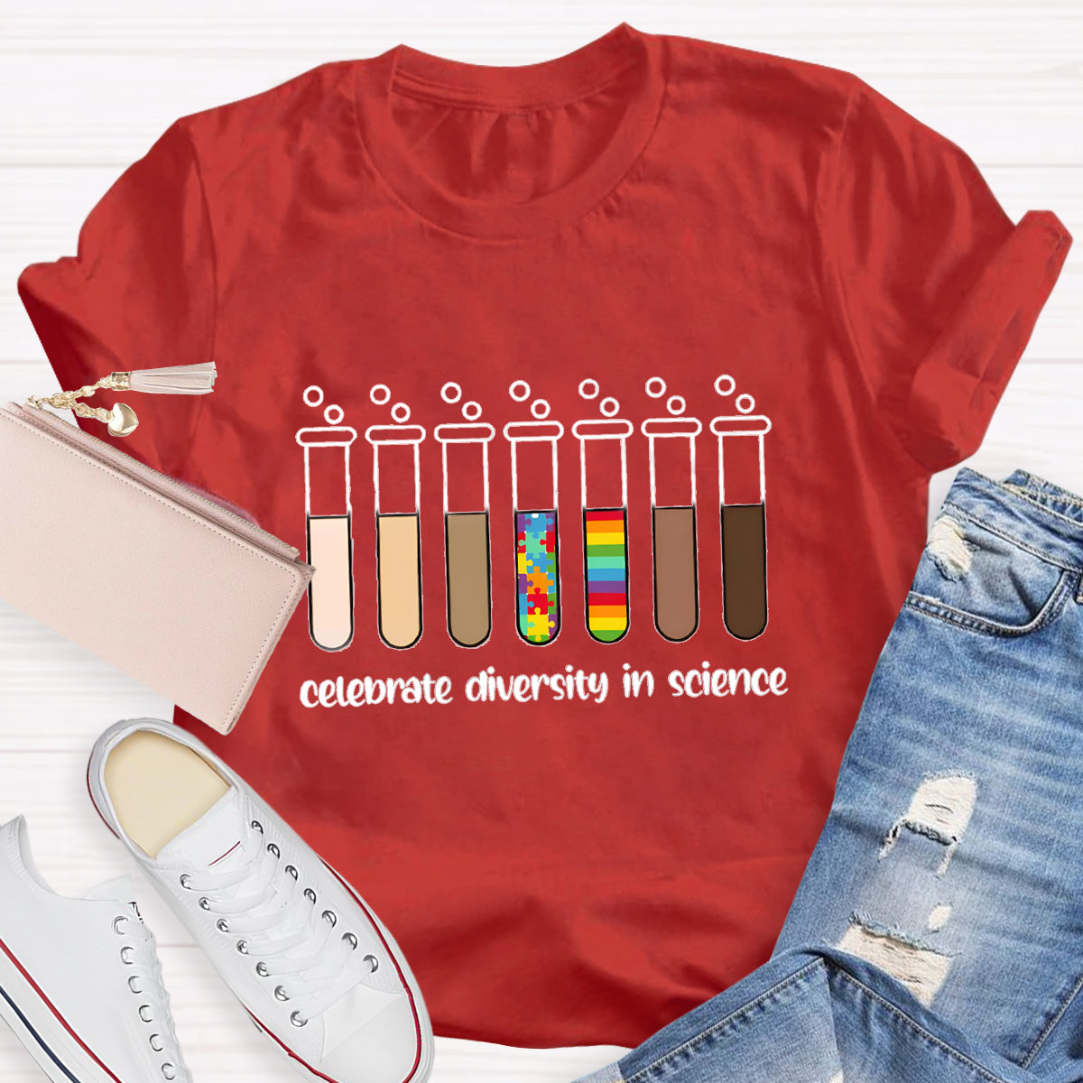 Celebrate Diversity In Science Teacher T-Shirt