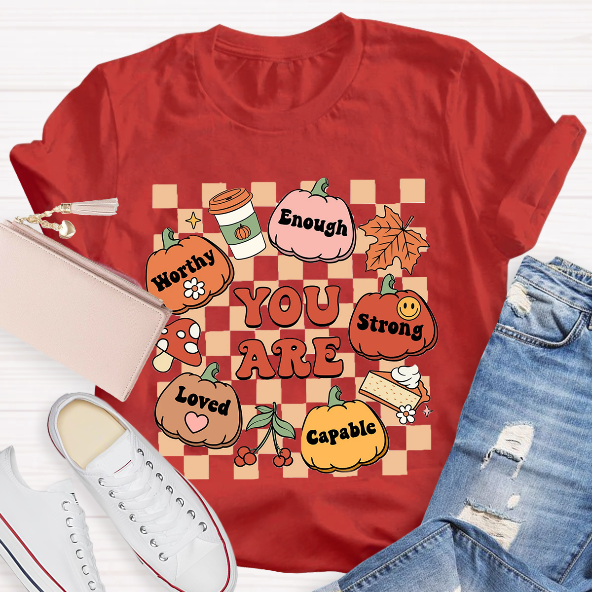 Autumn Thanksgiving Teacher Aide Pumpkin You Are Loved T-Shirt