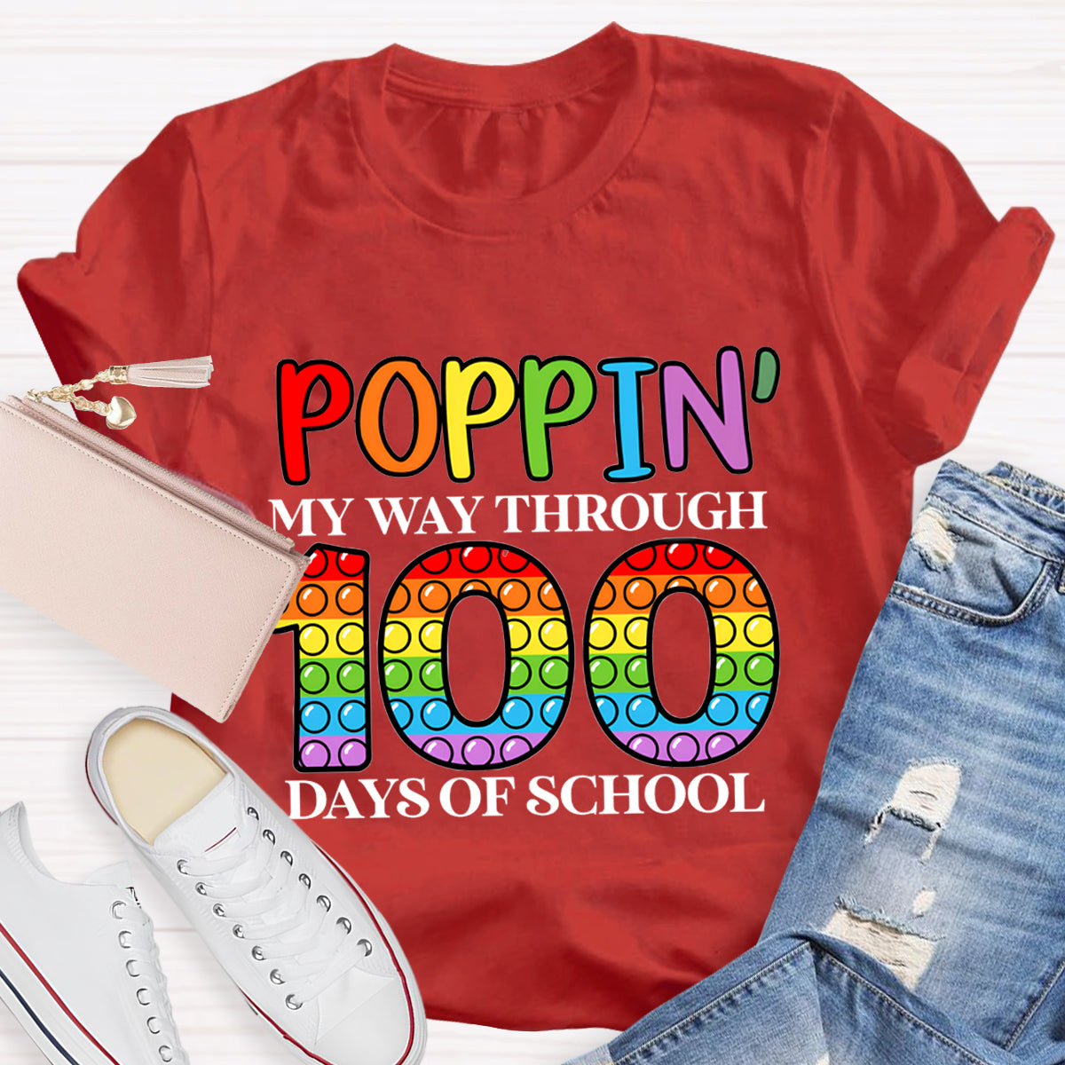 Poppin' My Way Through 100 Days Of School T-Shirt