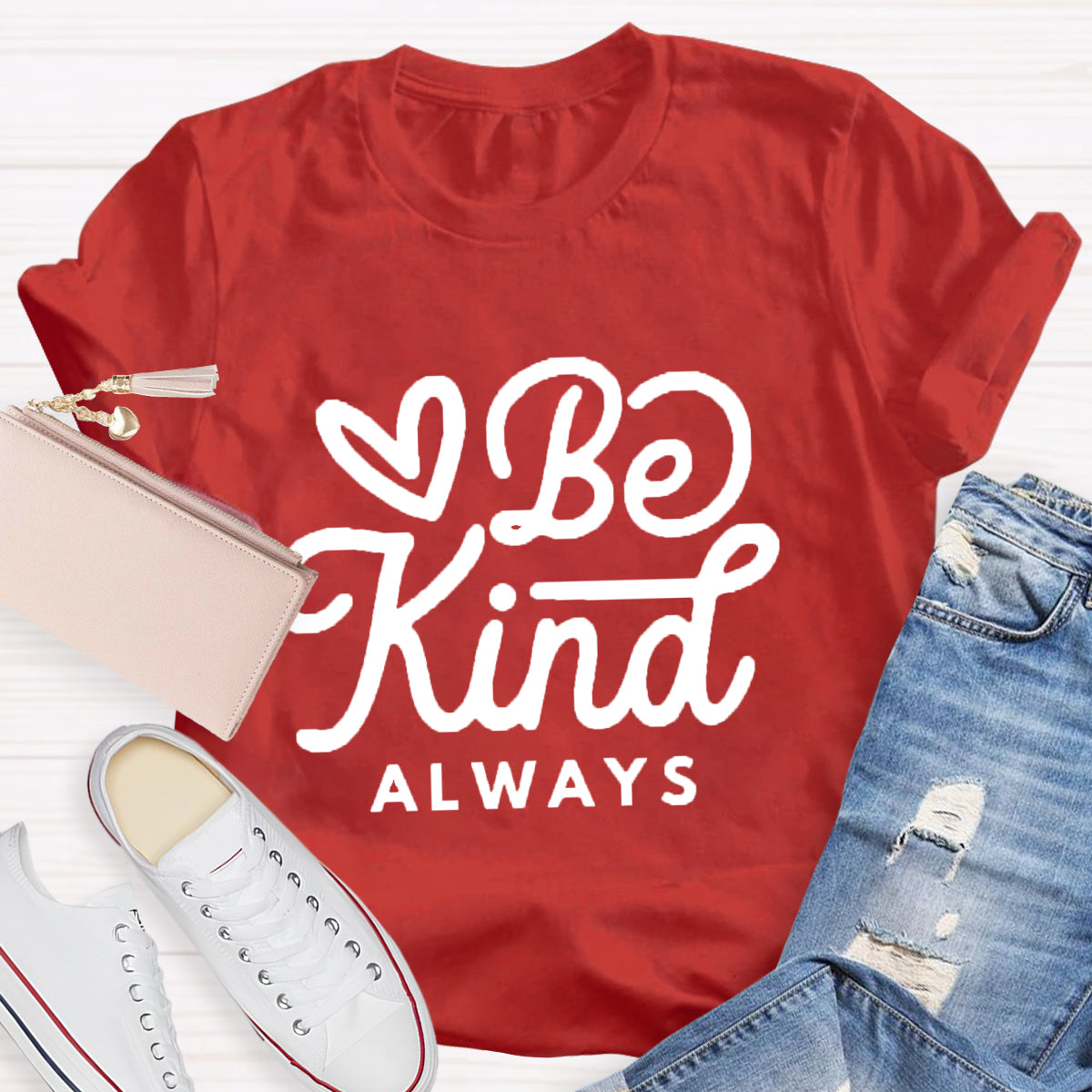 Be Kind Always Heart Printed T-Shirt