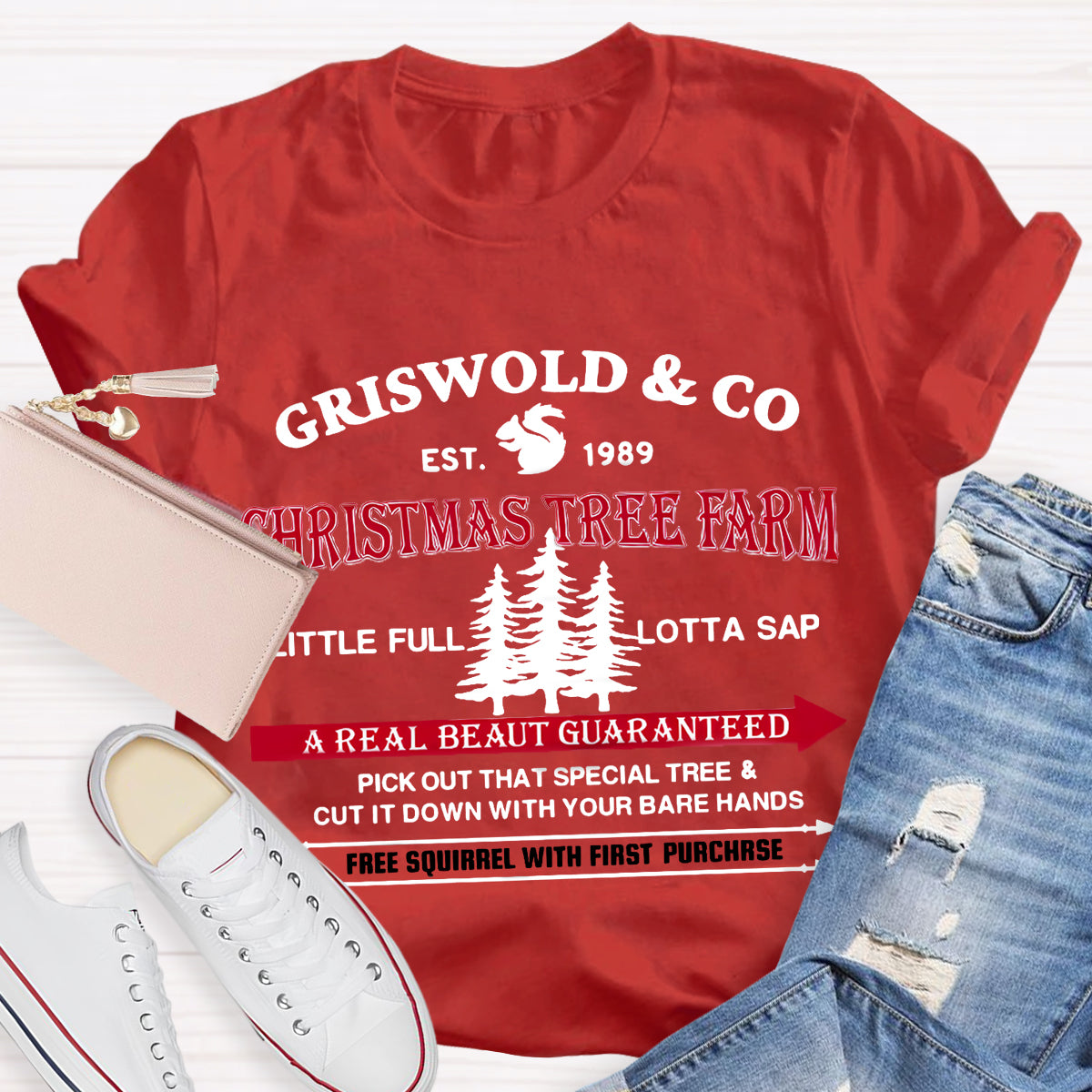 Griswold Co Christmas Tree Farm Teacher T-Shirt