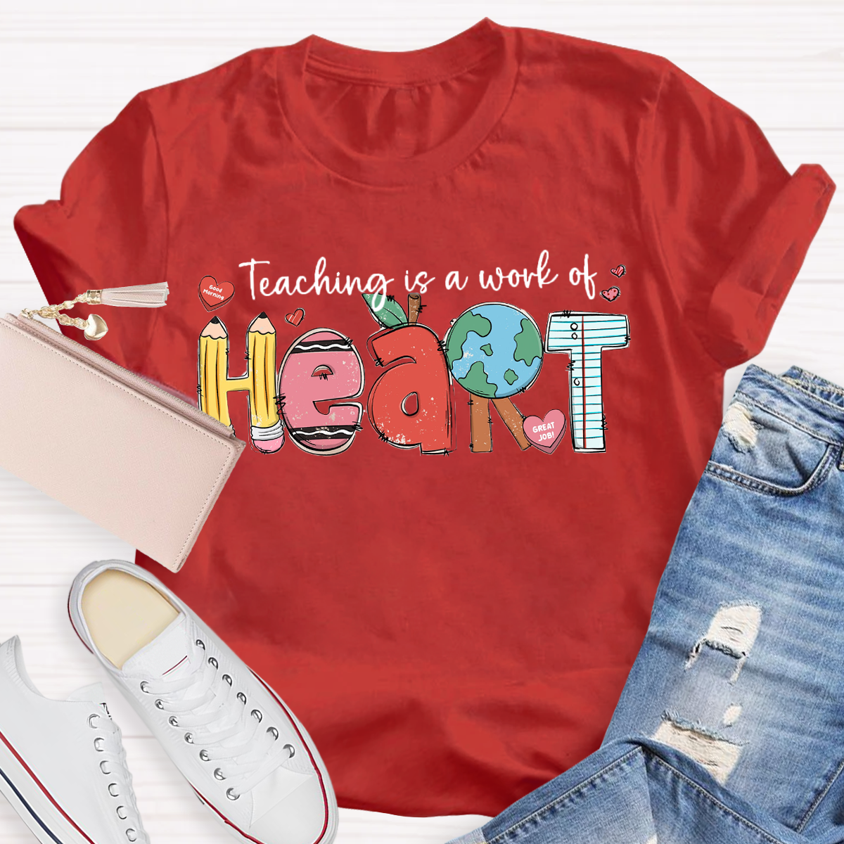 Teaching Is A Work Of Heart Teacher T-Shirt