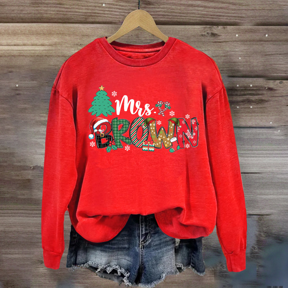 Personalized Name Christmas Tree Sweatshirt