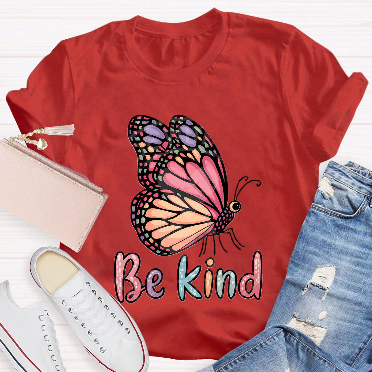Be Kind Butterfly Printed T-Shirt