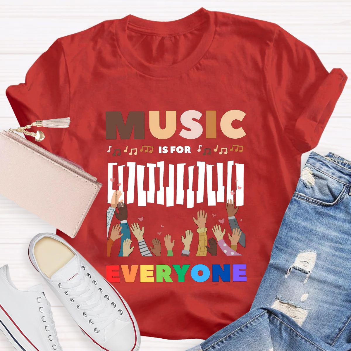 Music Is For Everyone Teacher T-Shirt