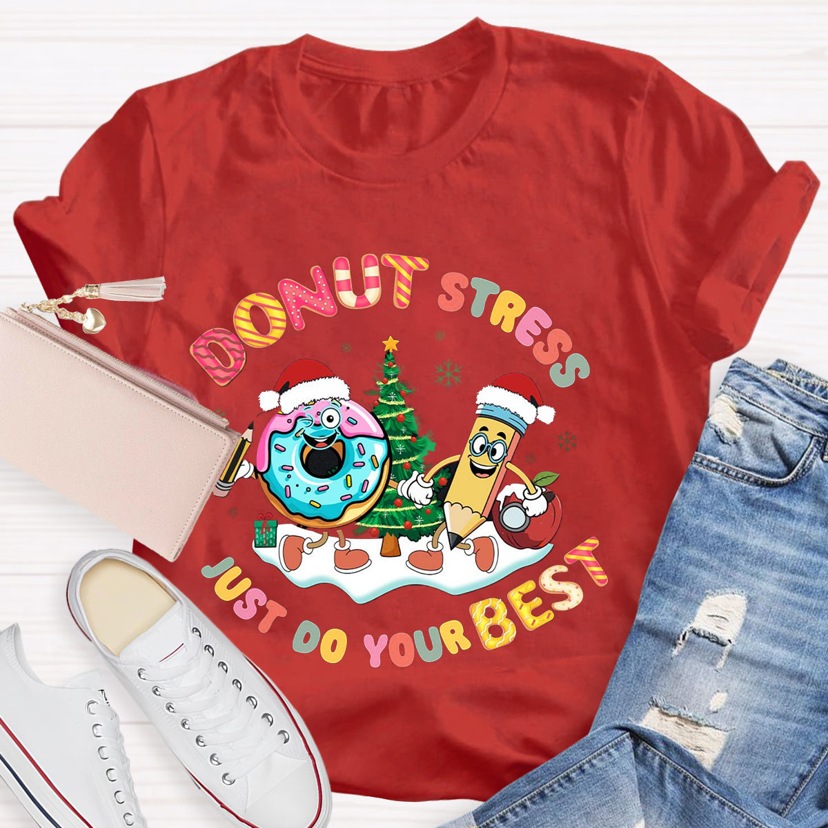 Christmas Donut Stress Just Do Your Best T-Shirt