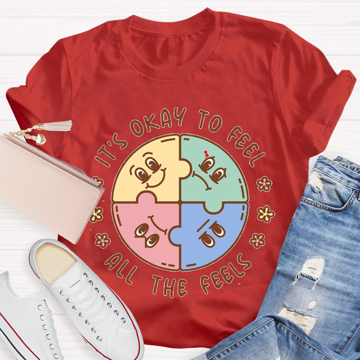 It's Okay To Feel All The Feels ABA Therapist Teacher T-Shirt