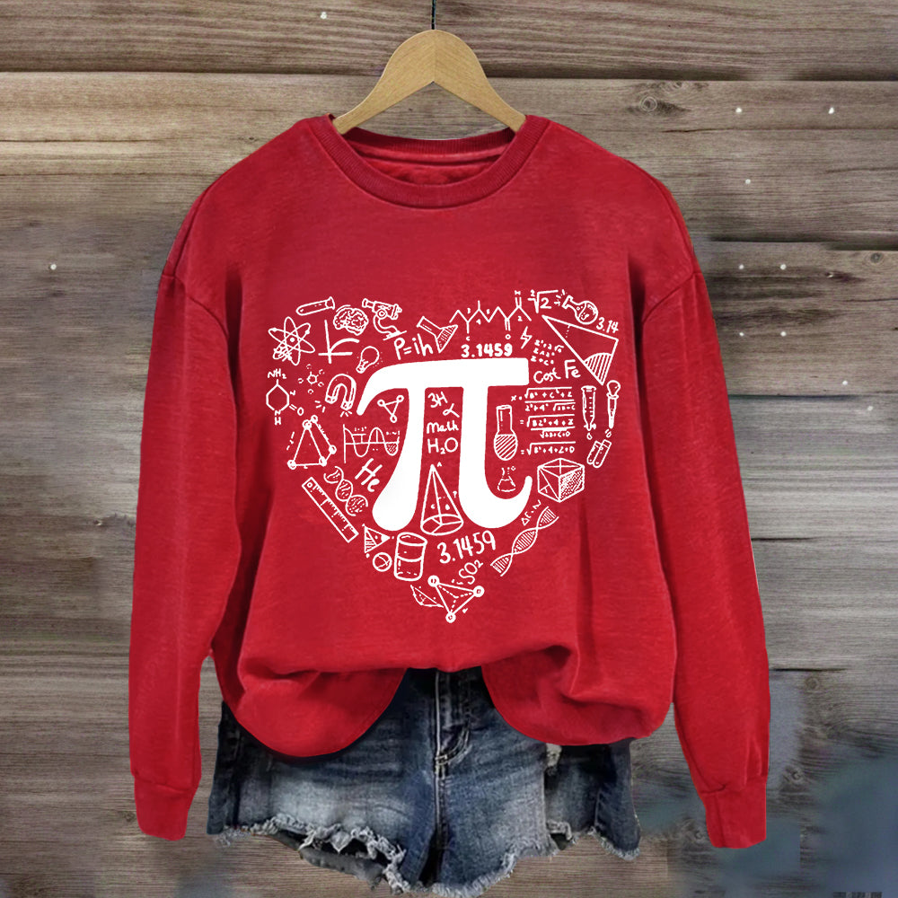 Pi Day Math Heart Teacher Sweatshirt