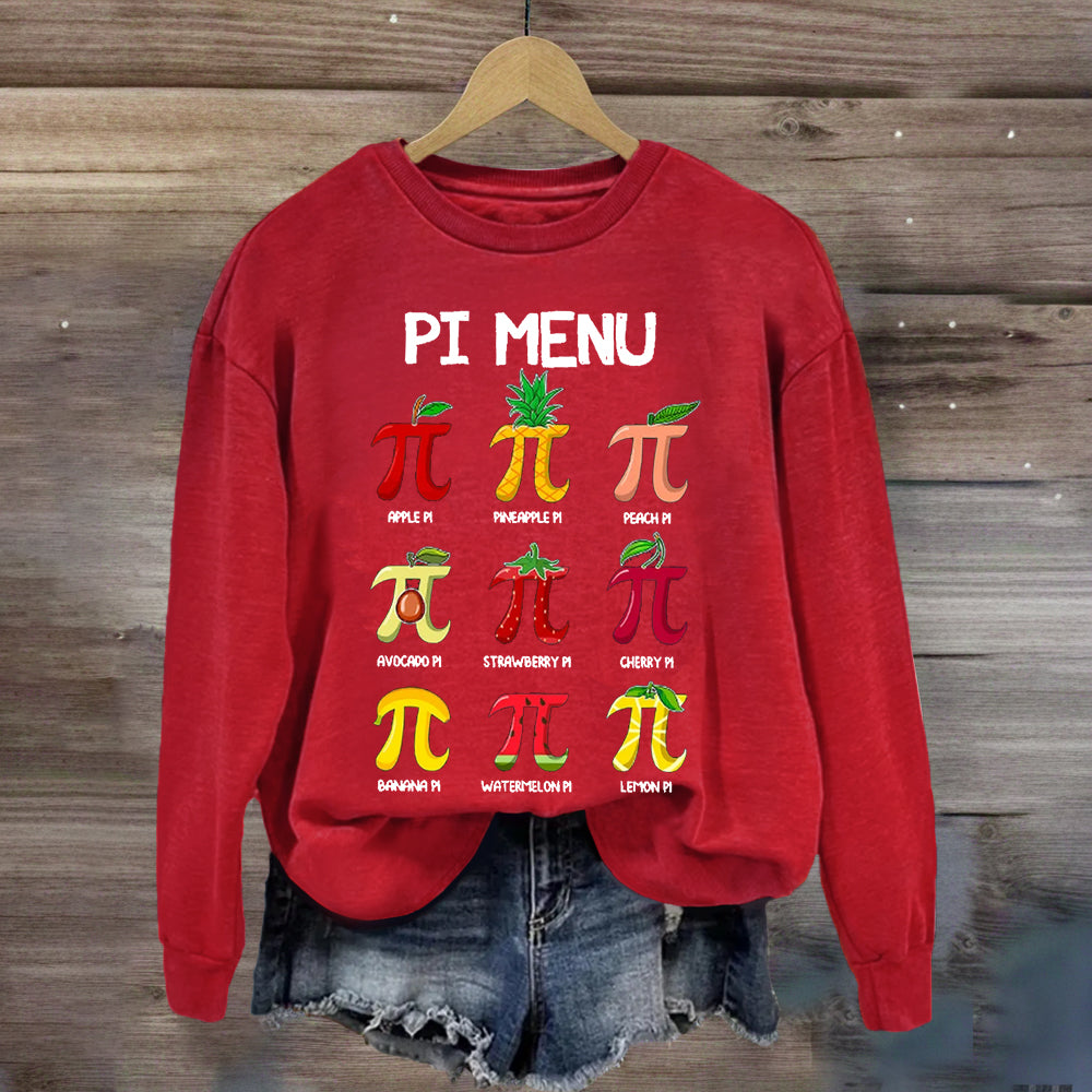 Pi Menu Happy Pi Day Sweatshirt