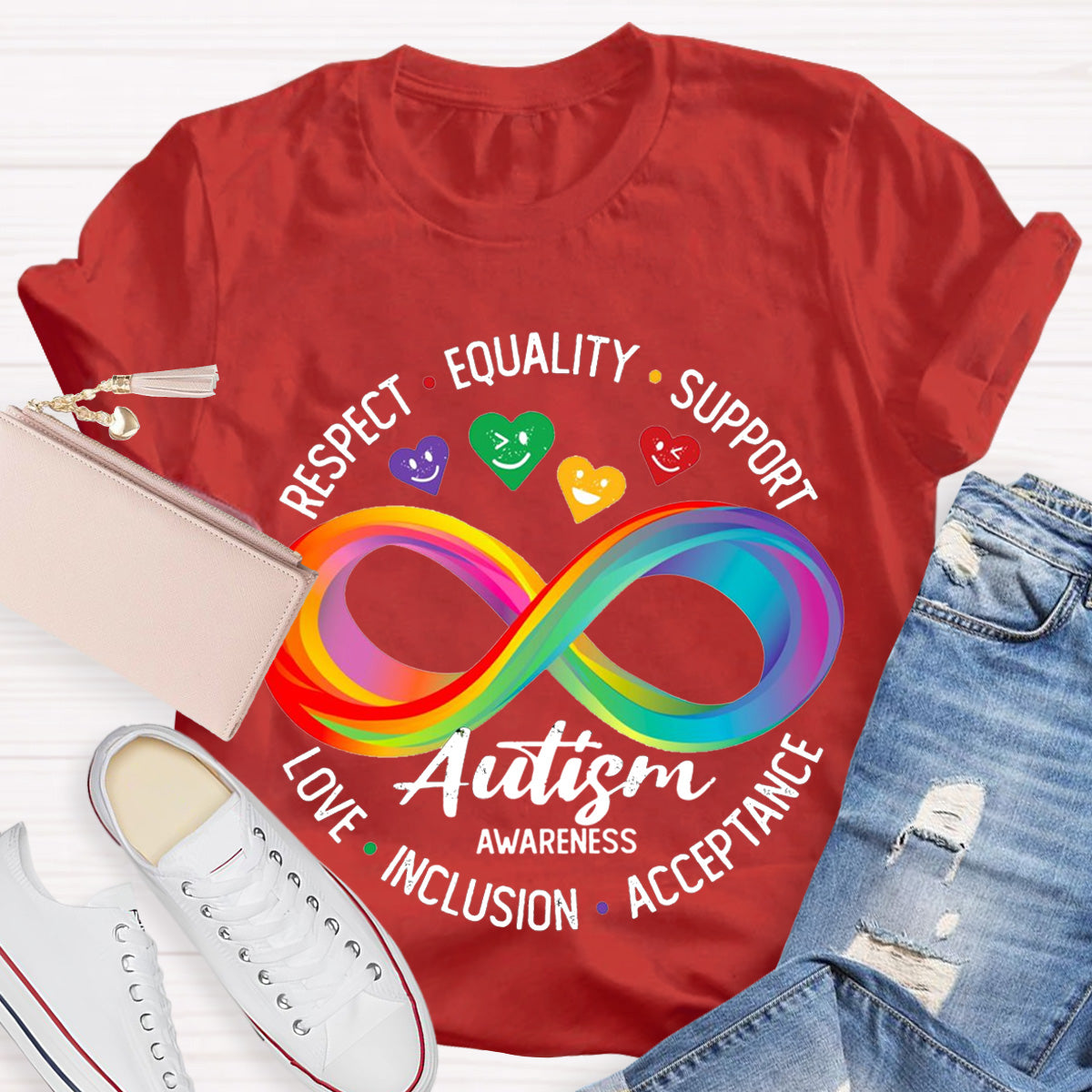 Autism Awareness Colorful Teacher T-Shirt