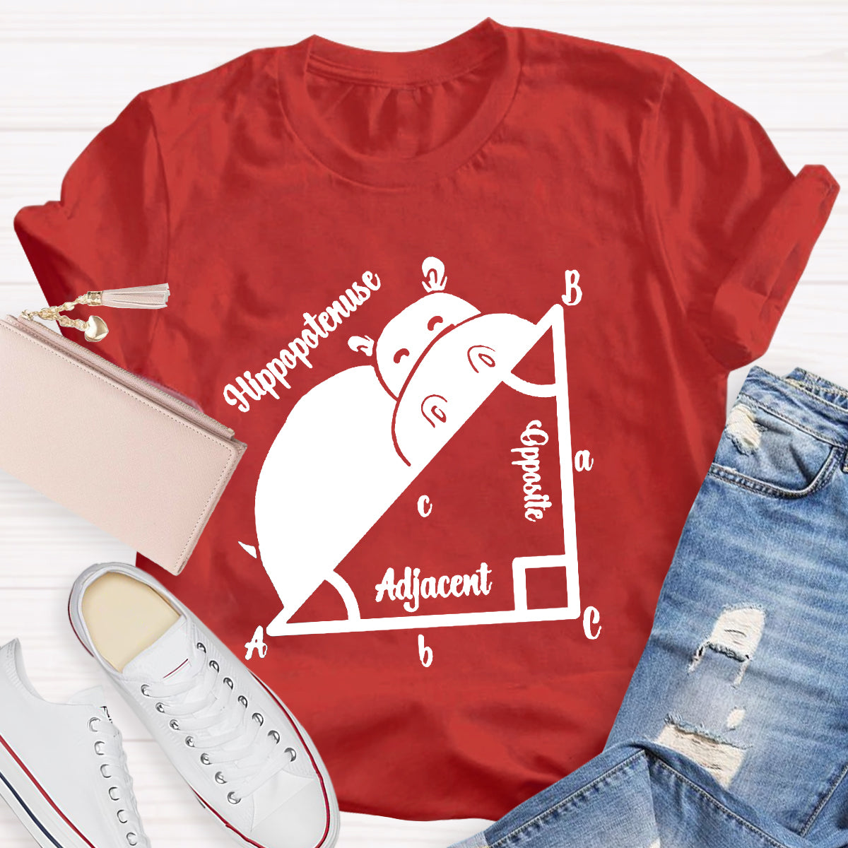 Hippo Hippotenuse Angle Function Teacher Shirt