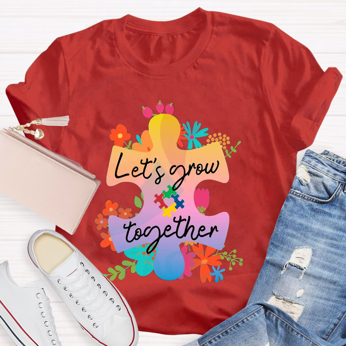 Let's Grow Together Teacher T-Shirt