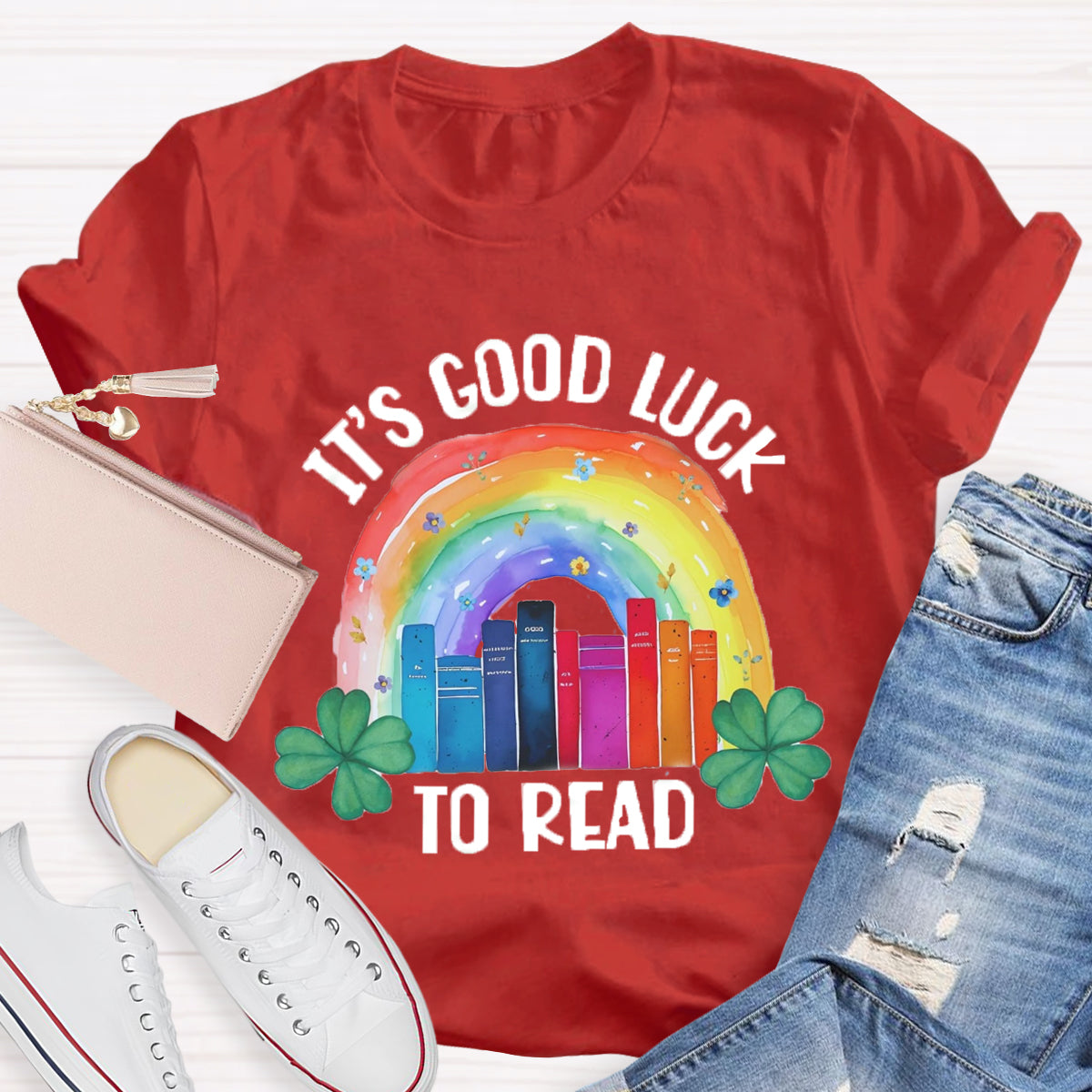 It's Good Lucky To Read Rainbow Shamrock T-Shirt