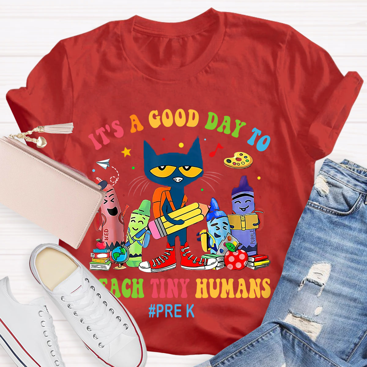 Personalized Grade It's A Good Day To Teach Tiny Humans Cat T-Shirt