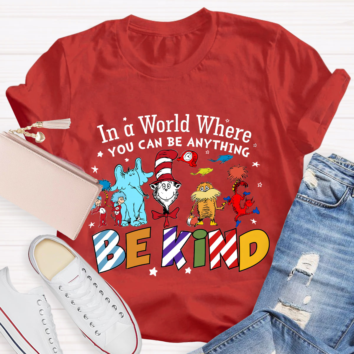 In A World Where You Can Be Anything Be Kind Book Lover T-Shirt