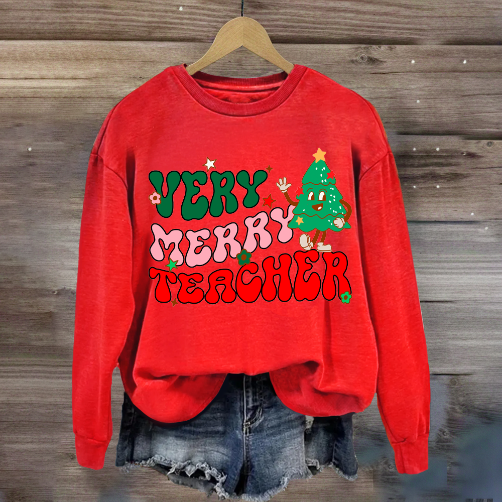 Very Merry Christmas Teacher Sweatshirt