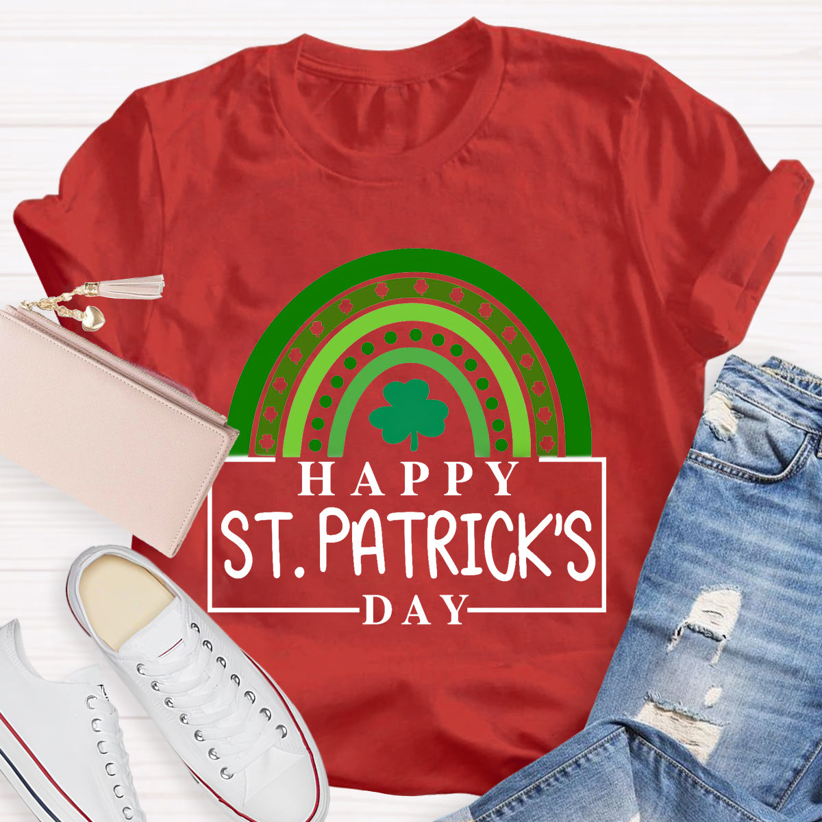 Happy St. Patrick's Day Green Rainbow T-Shirt