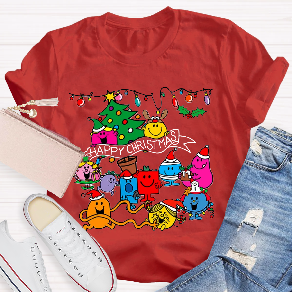 Little Miss characters Happy Christmas Teacher T-Shirt