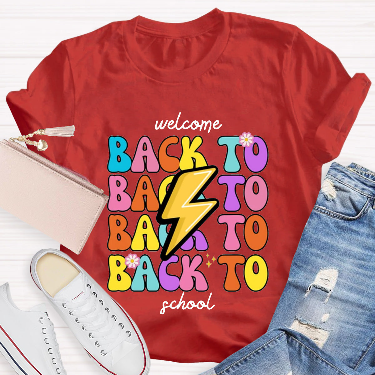 Floral Welcome Back To School Teacher T-Shirt