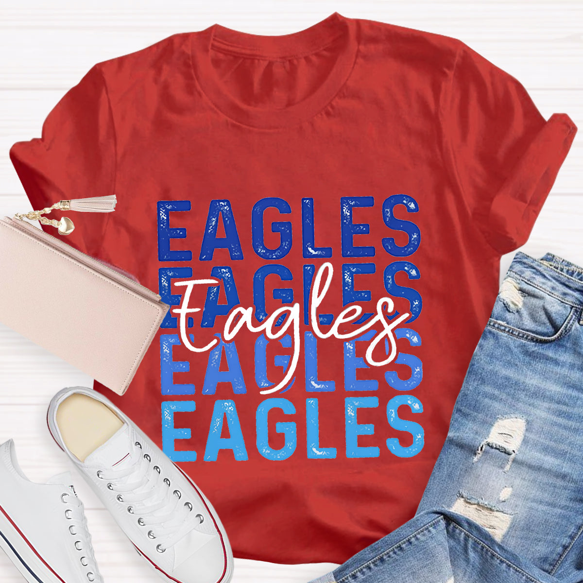 Personalized School Mascot Eagles Teacher T-Shirt