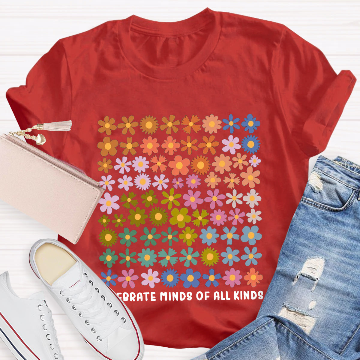 Celebrate Minds of All Kinds Floral T-Shirt