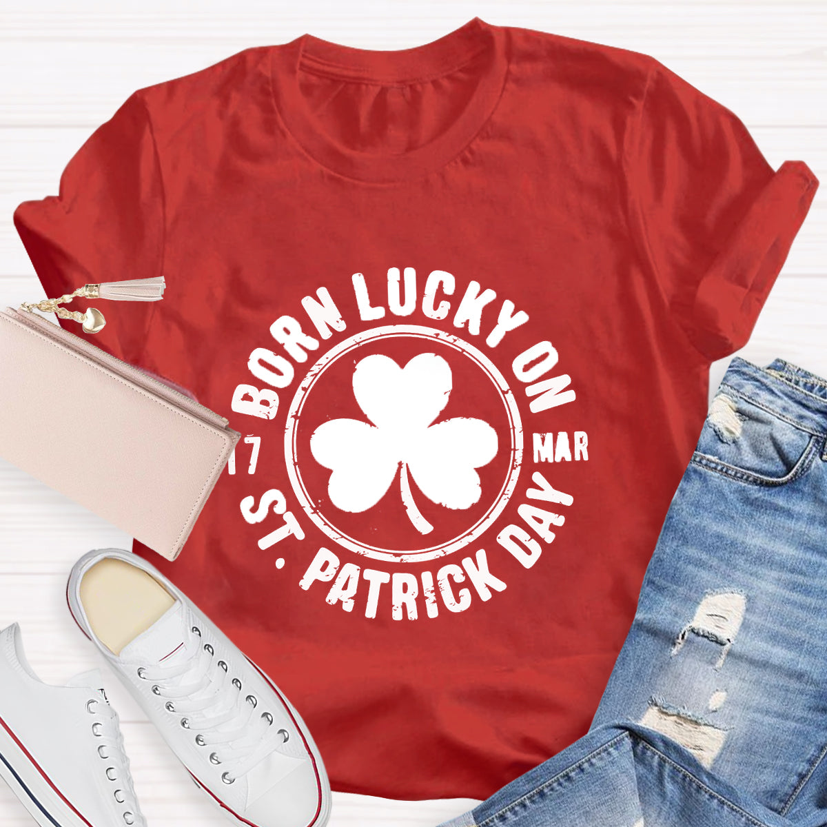 Born Lucky On 3.17 St. Patrick Day T-Shirt