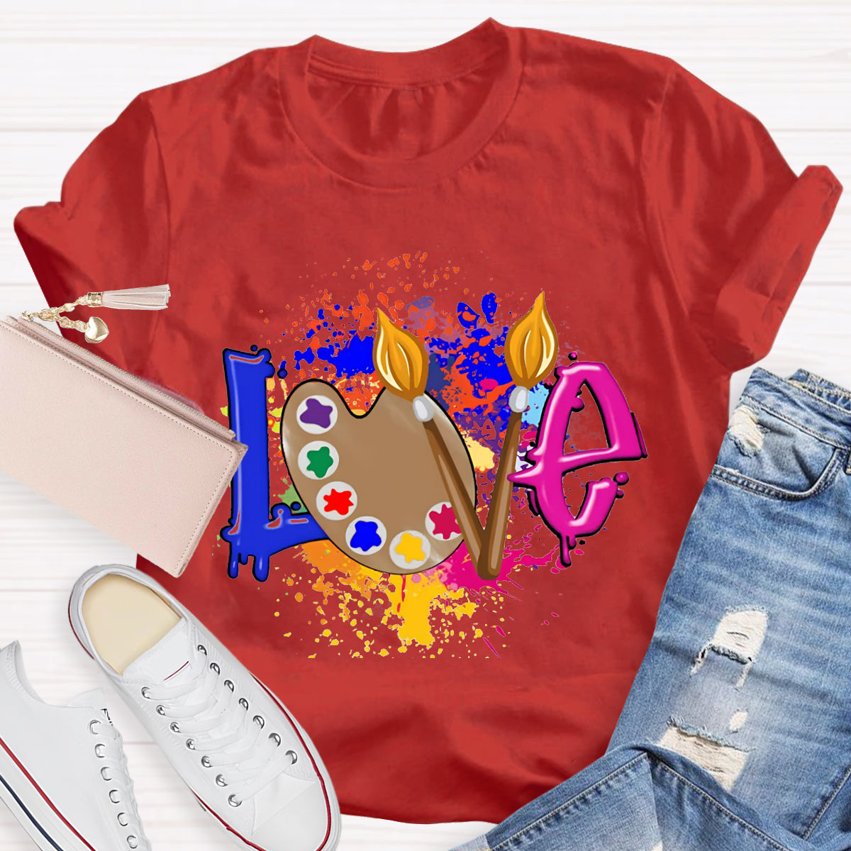 Love Art Color palette Teacher T-Shirt