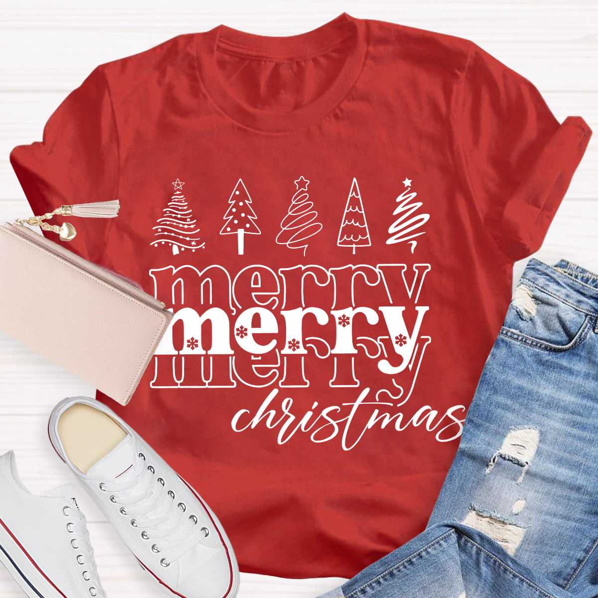 Merry Christmas Tree Teacher T-Shirt