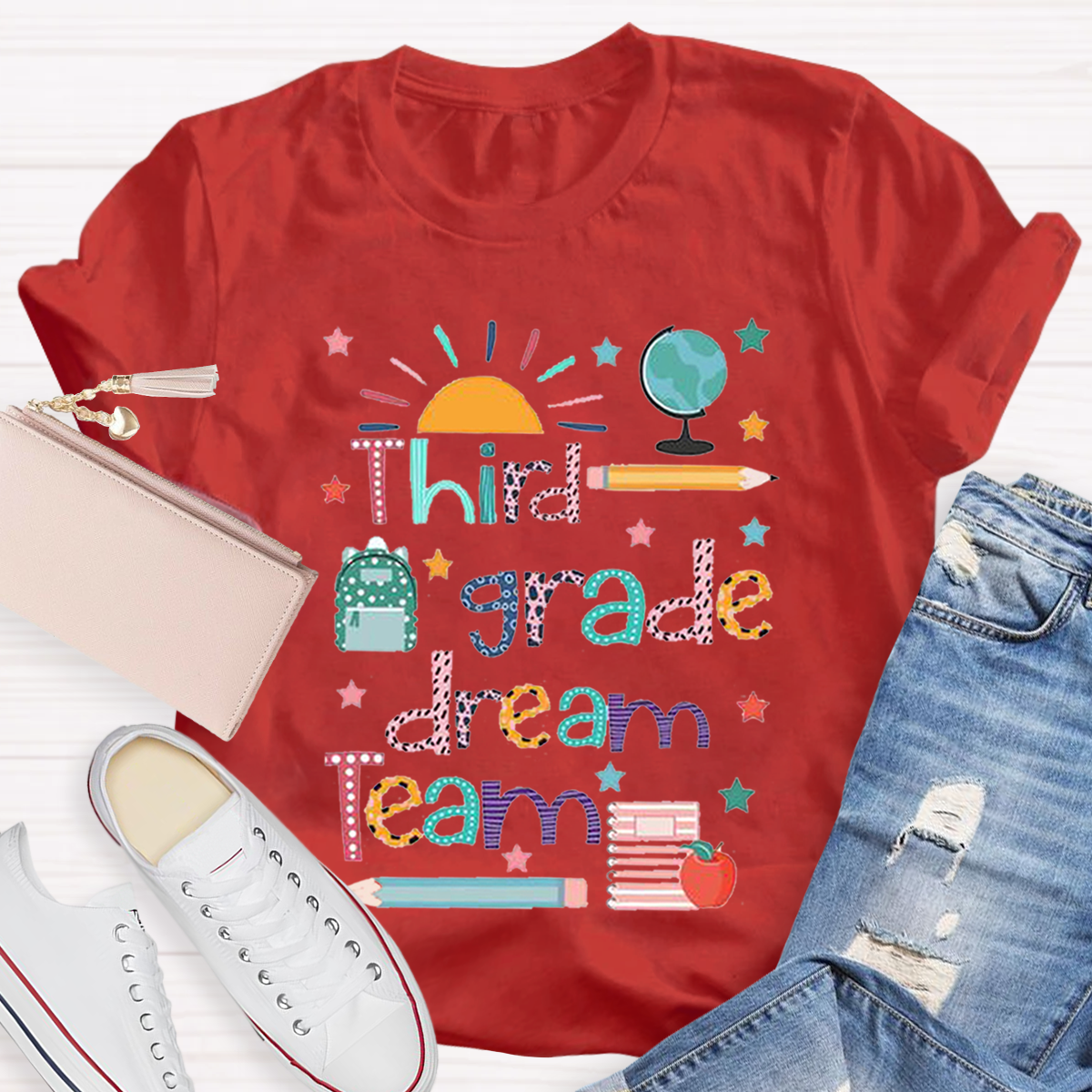 Personalized Grade Dream Team Teacher T-Shirt