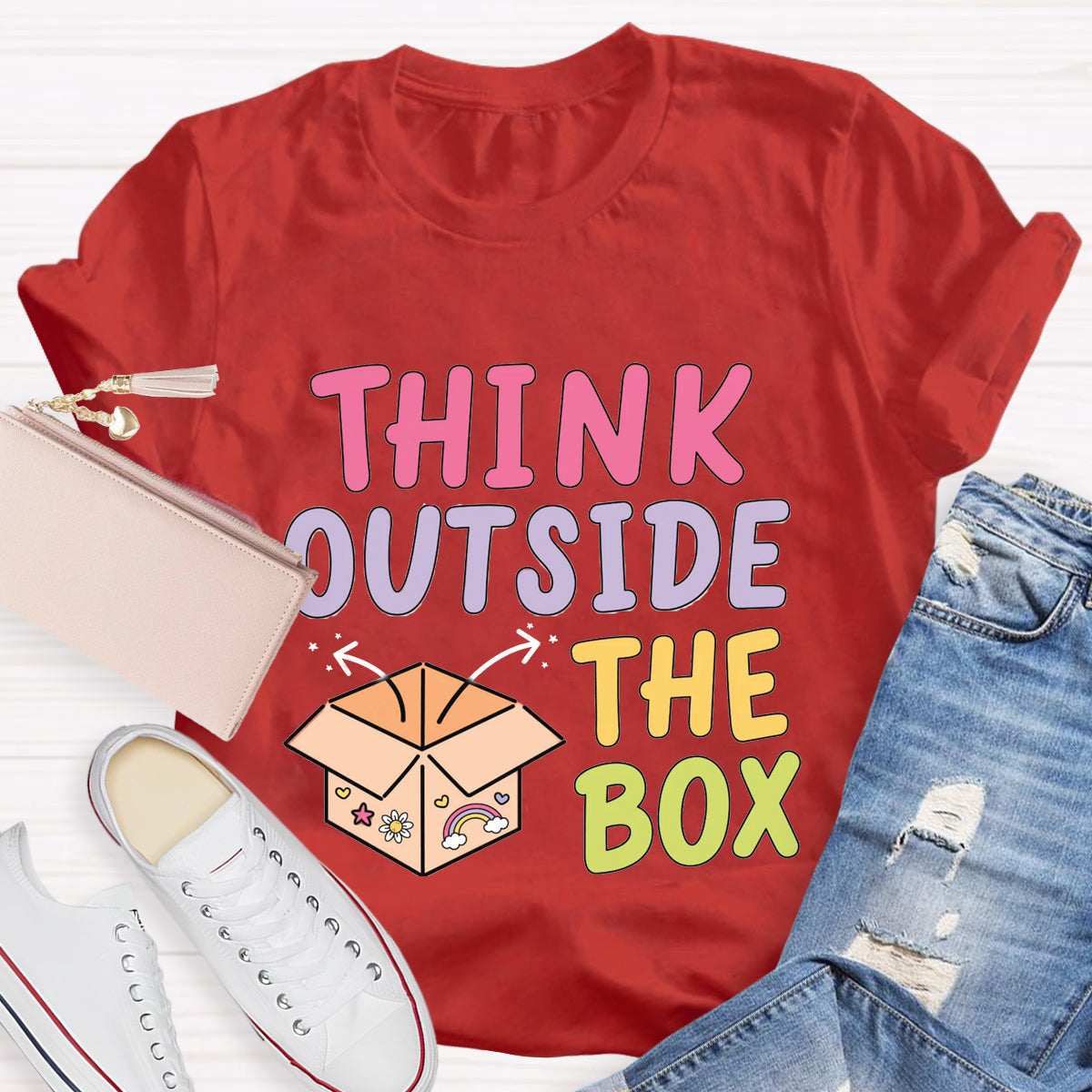 Think Out Side The Box Teacher T-Shirt