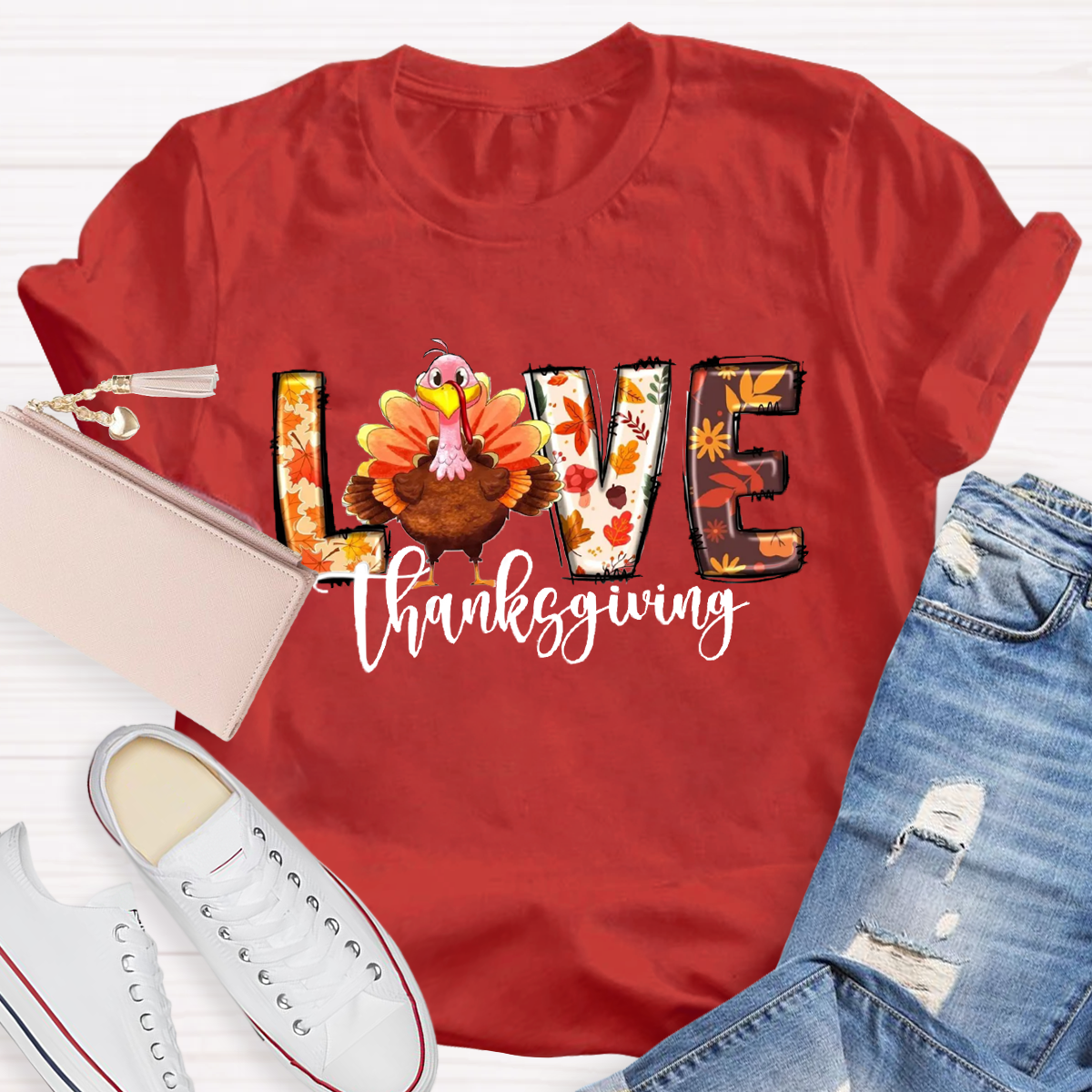 Fall Thanksgiving Turkey T-Shirt