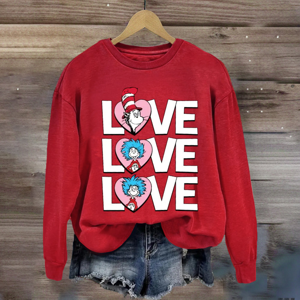 Valentine's Day With Pink Heart Sweatshirt