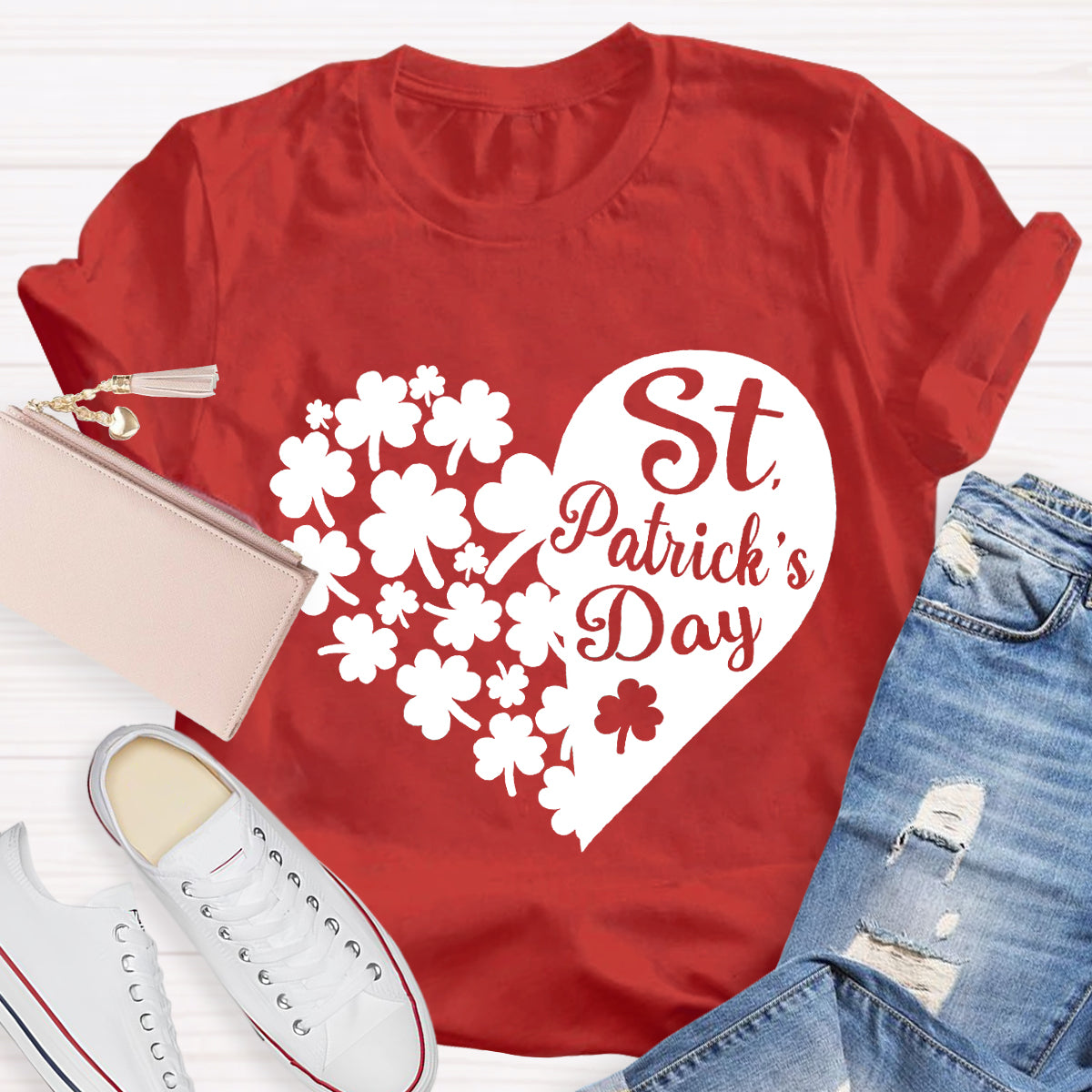 Lucky Shamrock St Patricks Day Teacher T-Shirt