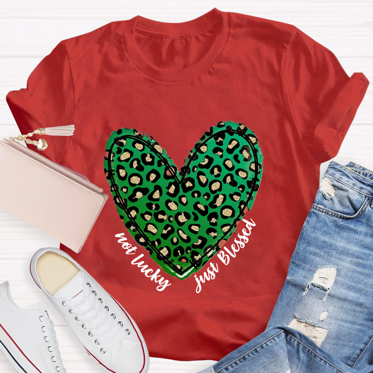 Not Lucky Just Blessed St Patrick Heart T-Shirt