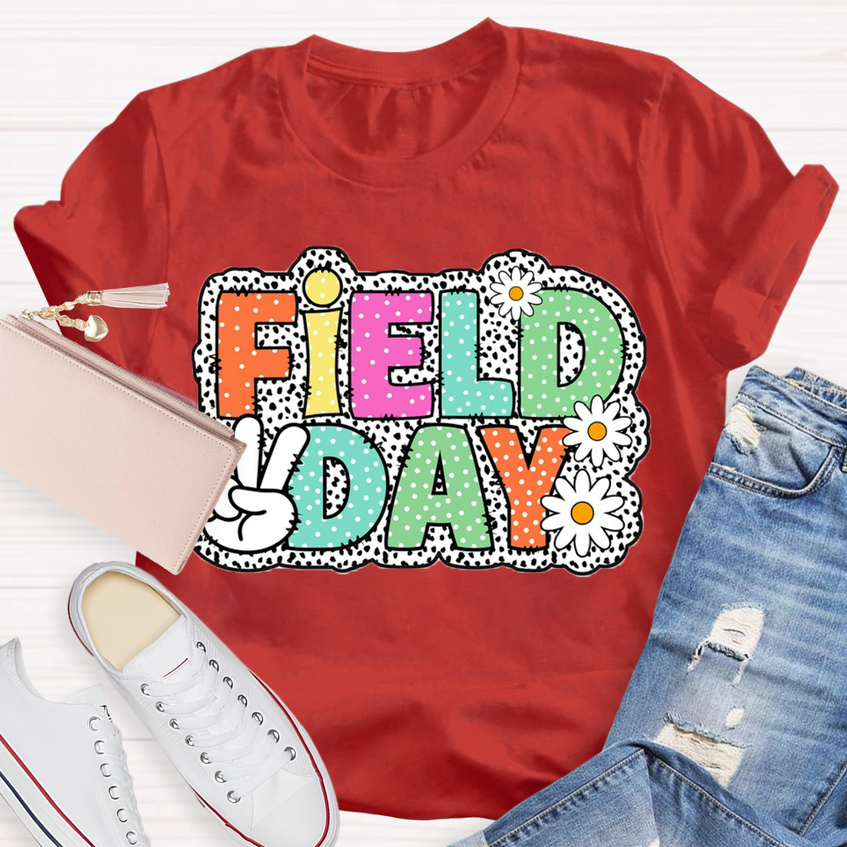 Field Day Dots Teacher T-Shirt