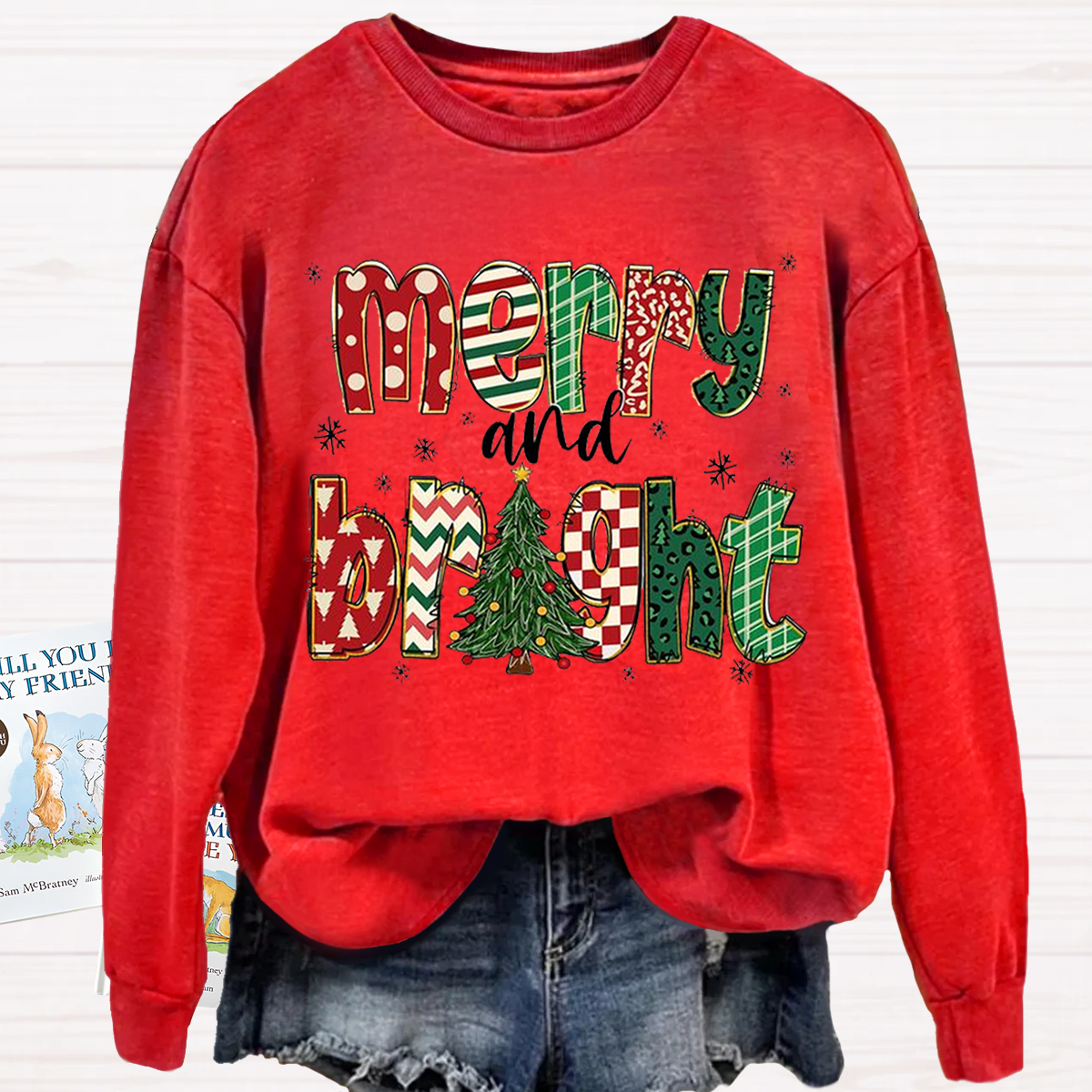 Merry And Bright Retro Christmas Sweatshirt