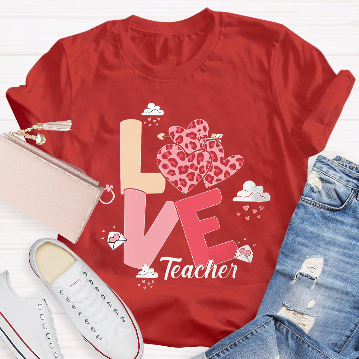 Valentine's Love Heart Teacher T-Shirt