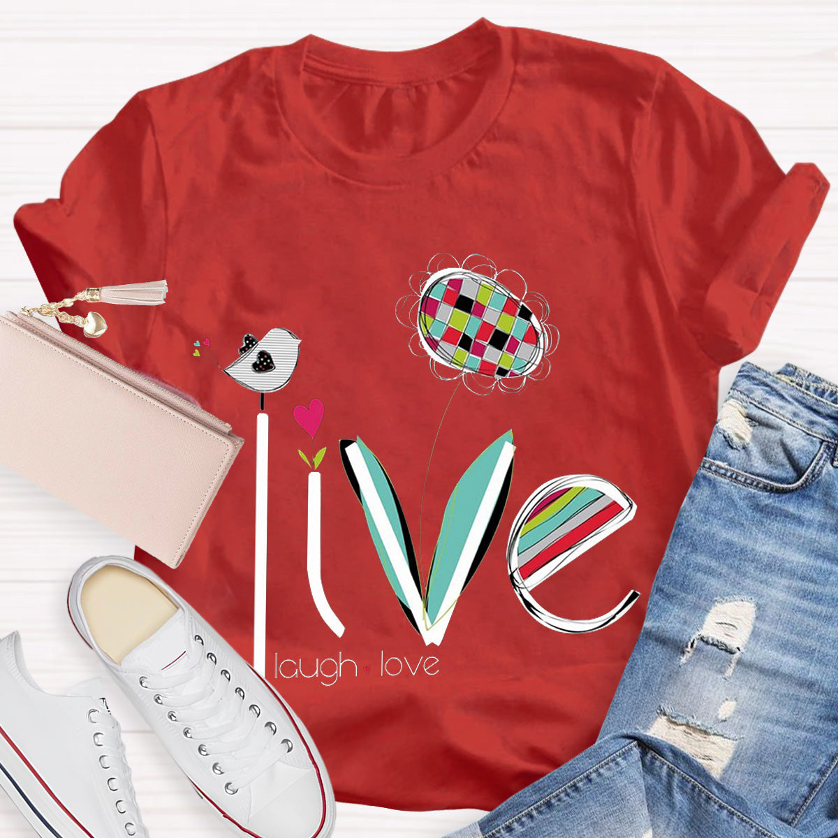 Live Laugh And Love Teacher T-Shirt