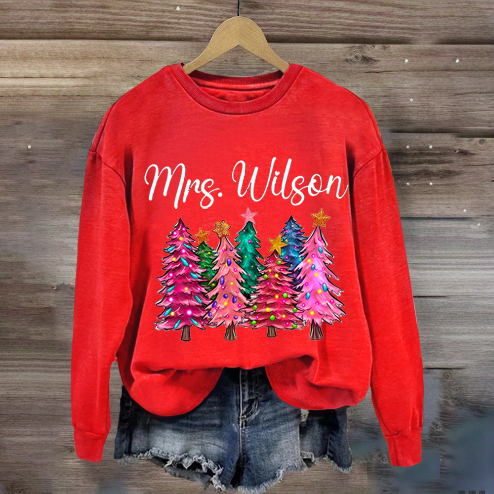 Custom Your Name Teacher Christmas Sweatshirt