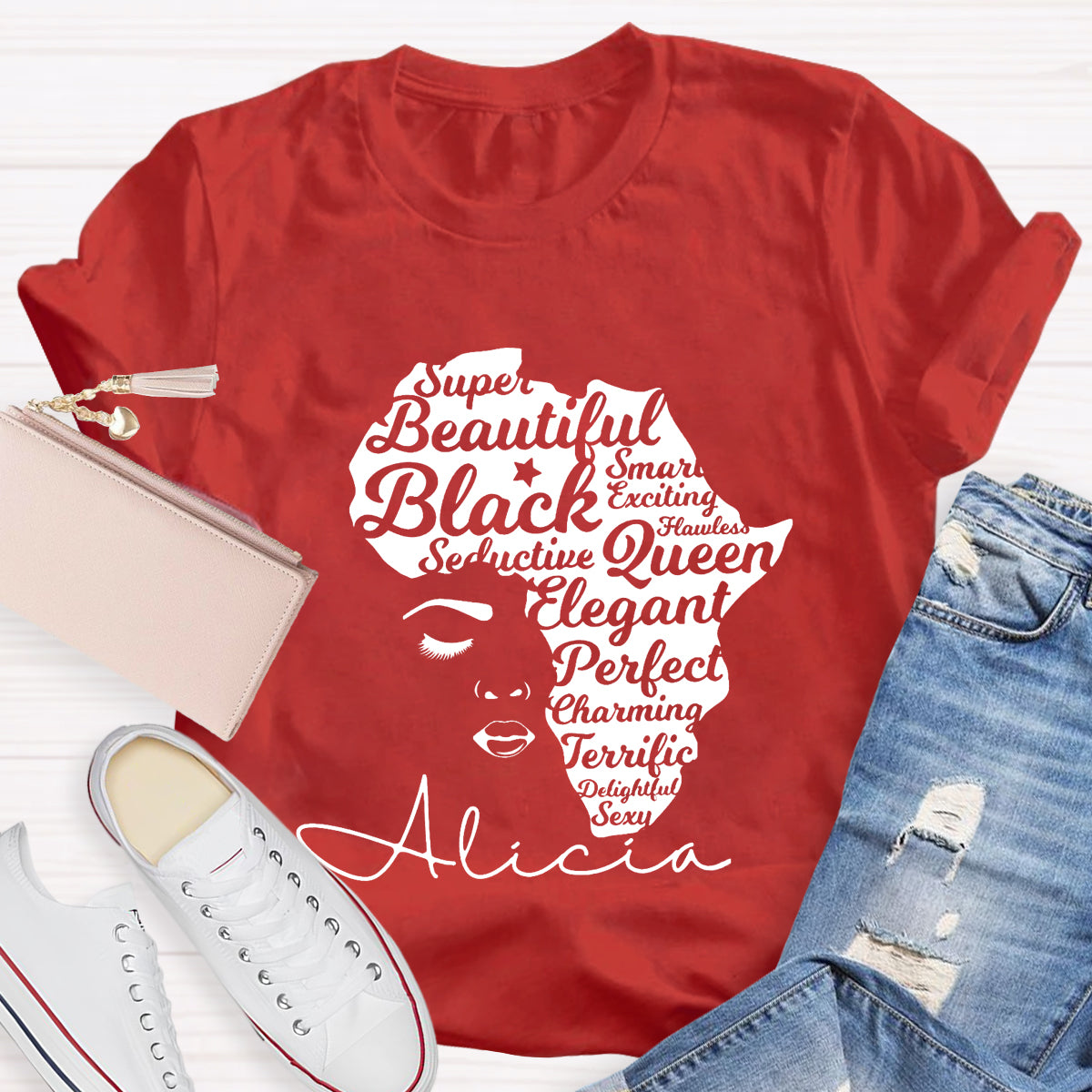 Personalized Name Beautiful Queen T-Shirt