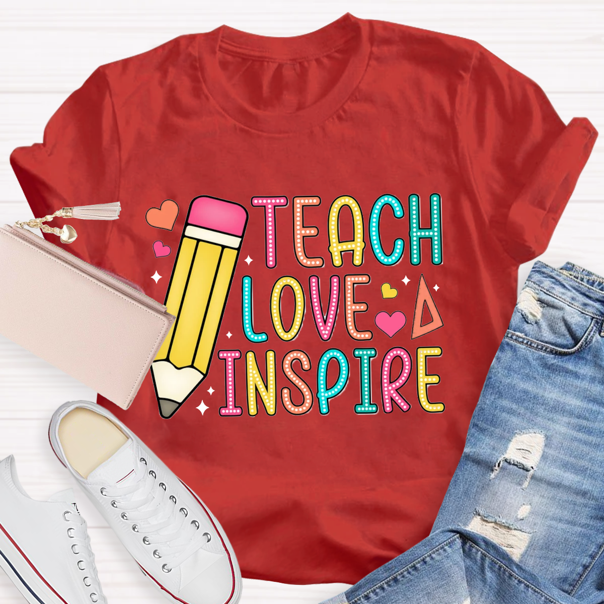 Teach Love Inspire Pencile T-Shirt